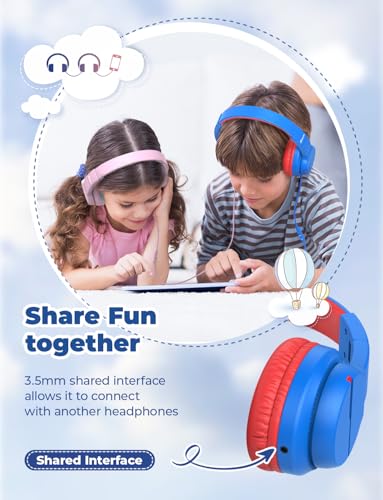iClever HS19 Over-Ear Headphones for Kids, 32 Ohms, 20-20000 Hz, Wired