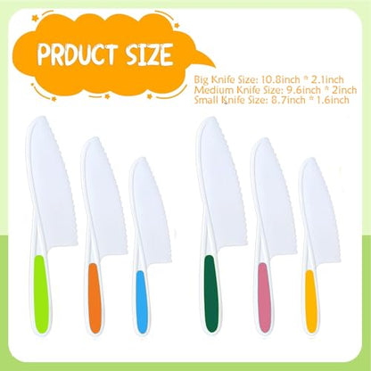 Hartya 6-Piece K-2 Kids' Kitchen Knife Set, Learning Knife Skills