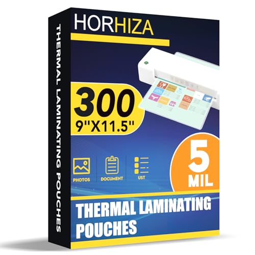 HORHIZA 300 Count Laminating Pouches 9 x 11.5 Inches Clear Thermal Office Supplies
