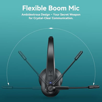 Sarevile M99+ Bluetooth Wireless Headset with USB Dongle 50 Hours Battery Life Noise Cancelling Microphone