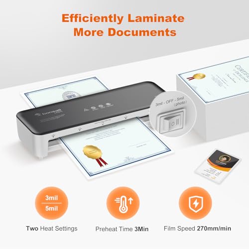 Bonsaii 9 Inch Laminator Machine L418-C, 50 Count Sheets, 2 Rollers, 0.98 FPM Productivity