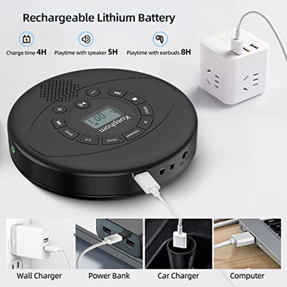 Kuephom 5.7 inch PM11 Portable CD Player with USB and AUX Connectivity