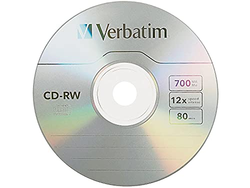 Verbatim 700MB 95155 12x CD-RW Media Disc 80 Minutes 25 Count Spindle