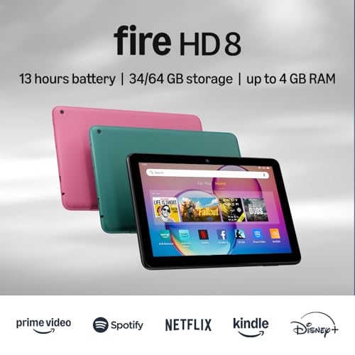 Amazon 8-inch Fire HD 8 Tablet 64GB Quad-Core 1280x800 IPS Display