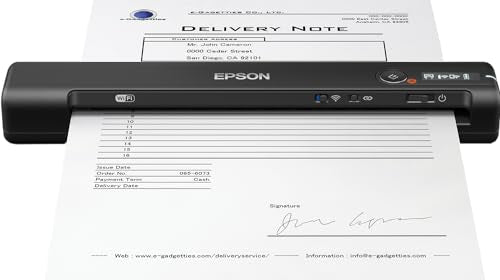 Epson WorkForce ES-60W Wireless Portable Document Scanner B11B253201 1200dpi Color Scanner