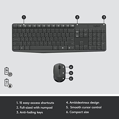 Logitech MK235 Wireless Keyboard and Mouse Combo Model 920-007897