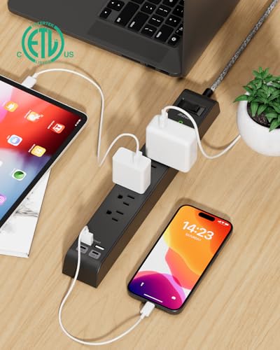 Mifaso 5-Foot Surge Protector Power Strip THU6046 125 Volts 15 Amps 8 Outlets USB 2 Ports