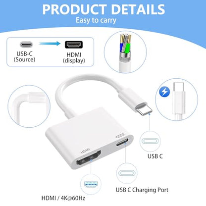 Kinhaly HDMI(Type-C) Adapter 4K@60Hz for USB C Devices
