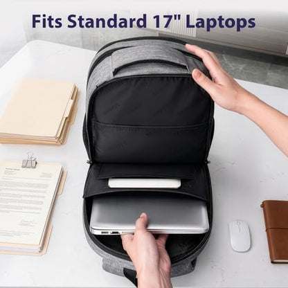 MATEIN 17 Inch 103500GRY Travel Laptop Backpack, Water Resistant TSA Large Computer Business Bag