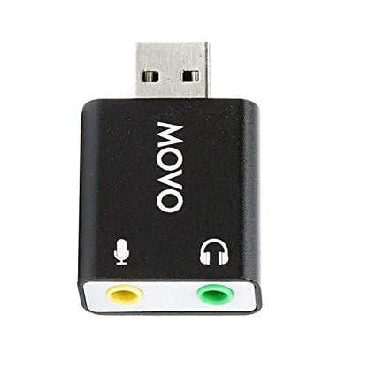 Movo 1 Count USB-AC USB 2.0 Stereo Audio External Sound Card Adapter for PC and Linux
