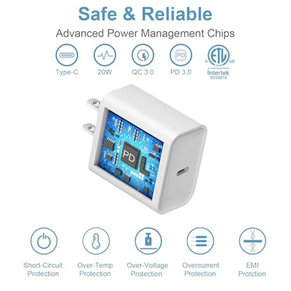 Novobit 20W USB-C Wall Charger CA-15T USB Type C Fast Charging Adapter