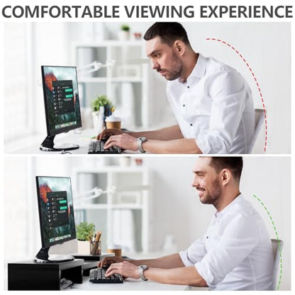 TAVR 43.3 Inch Dual Monitor Stand 3 Shelf Computer Riser