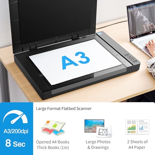 VIISAN A3 3120 Document Scanner – 1200 DPI, USB, 48 bits_per_pixel, 320 Grams, Scanning Speed of 8 Sec