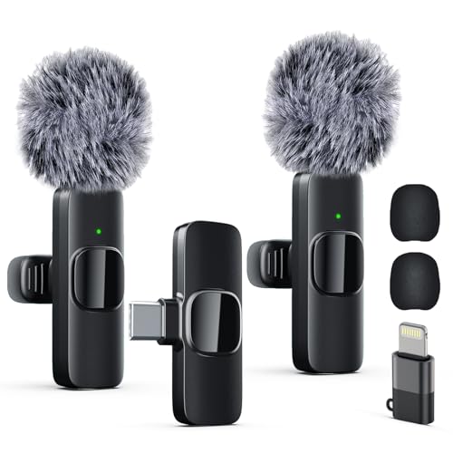 Labstandard Wireless Lavalier Microphone K9 Dual Channel Omnidirectional - Bluetooth-Compatible, USB Type-C & Lightning for Smartphones