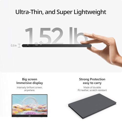 MNN 15.6 inch M156F01 FHD 1080p 5ms LCD Portable Monitor