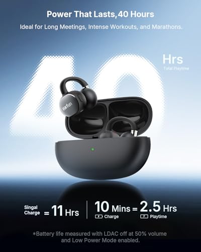 EarFun 12mm Clip 2 Bluetooth 6.0 Noise Cancelling IP55 Waterproof Open-ear Headphones
