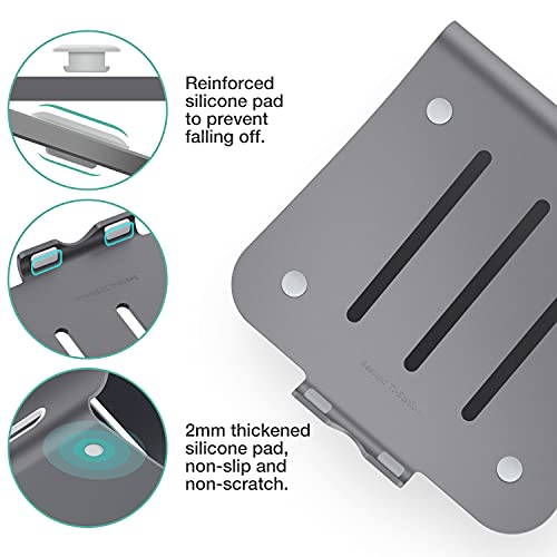 Bestand 9.44x8.85x5.51 inch Laptop Stand lo2ggggrey Ergonomic Gray Aluminum