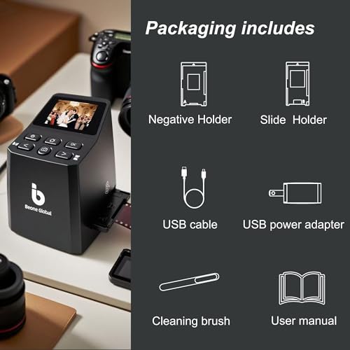 BEONE GLOBAL Film Scanner MINI 16 Megapixels USB 3.98"D x 3.62"W x 4.72"H