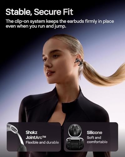 SHOKZ E310 OpenDots ONE True Wireless Earbuds, Bluetooth 5.4, 20Hz-20kHz Frequency Range, Open-Ear Design, Water Resistant, 40 Hours Battery Life