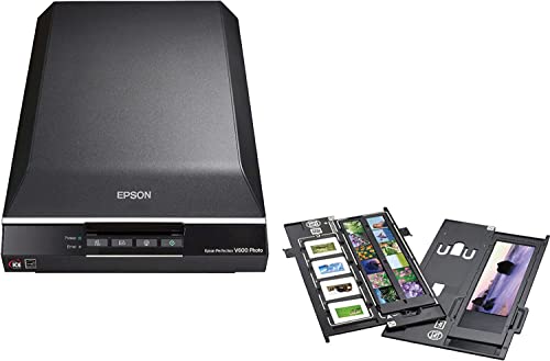 Epson V600 Photo Flatbed Scanner, 9600 dpi, USB Wired, Black, Compact Design