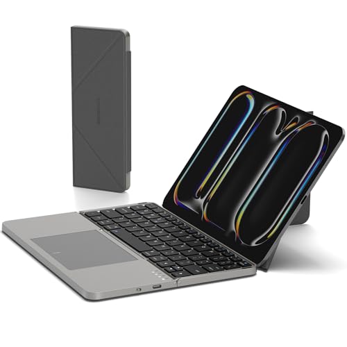MICROPACK 3-Device Foldable Keyboard K-F01-GY QWERTY Touchpad 500mAh Bluetooth