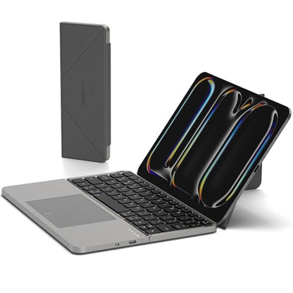 MICROPACK 3-Device Foldable Keyboard K-F01-GY QWERTY Touchpad 500mAh Bluetooth