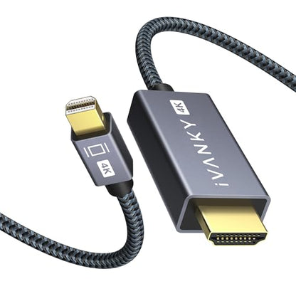 iVANKY 6.6FT Mini DisplayPort to HDMI Cable, 4K@30Hz, Thunderbolt 1/2, Male-to-Male Connectors