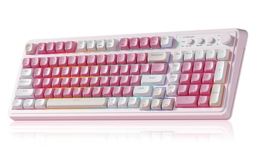 AULA 99 Key Keyboard S99 Bluetooth USB-C Water-Resistant Pink