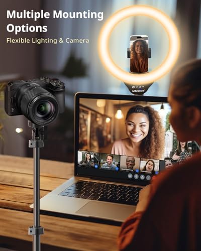 UBeesize 12 Inch TBC001 Tripod Stand with LED Ring Light and Phone Holder