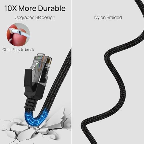 Dutevolns 3.3FT NW0002-1M-S RJ45 USB Type-C Ethernet Cable, Cat 6, Male-to-Male, Data Transfer Rate 1000Mbps