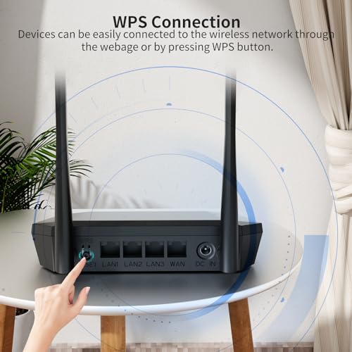 DBIT T1 Pro 300Mbps Wireless Dual-Band Router 10/100 Mbps Ethernet Connectivity Wi-Fi 4