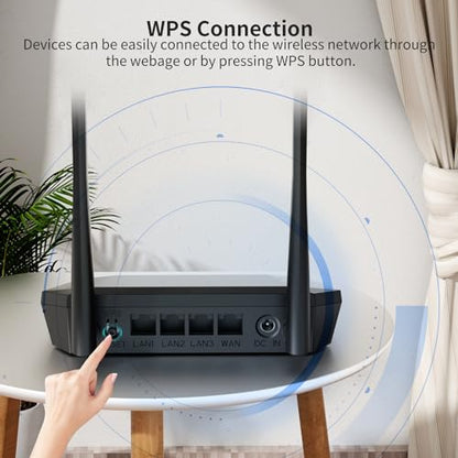 DBIT T1 Pro 300Mbps Wireless Dual-Band Router 10/100 Mbps Ethernet Connectivity Wi-Fi 4
