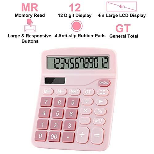Podokas 5.9" x 4.72" 01Pink LCD Basic Calculator