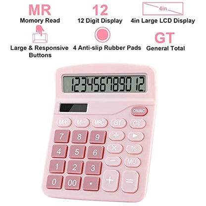 Podokas 5.9" x 4.72" 01Pink LCD Basic Calculator