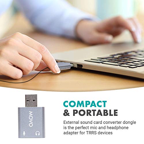 Movo USB Sound Card USB-AC1 Stereo Audio Adapter