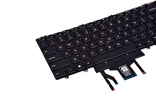 KBRPARTS Backlit Keyboard for Dell Latitude 5500 5501 5510 5511, Precision 3540 3541 3550 3551, USB Power, Black, Model: 0MMH7V NSK-EX0BC PK132FA1B00