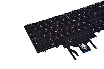 KBRPARTS Backlit Keyboard for Dell Latitude 5500 5501 5510 5511, Precision 3540 3541 3550 3551, USB Power, Black, Model: 0MMH7V NSK-EX0BC PK132FA1B00