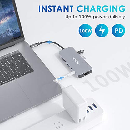MOKiN UC0501 Ethernet USB Hub 9 Ports Aluminum Gray