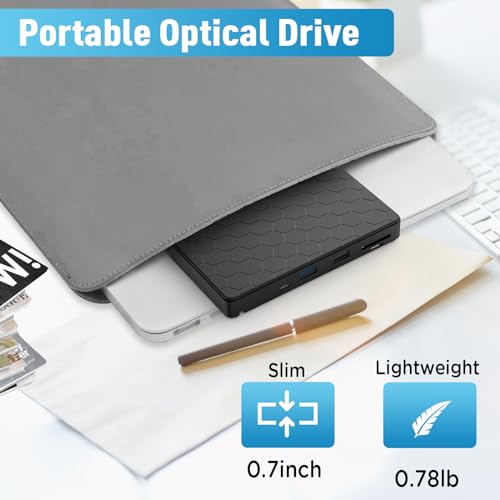 Aumdie Portable External DVD Drive BT683 USB 3.0 5Gbps CD/DVD Reader