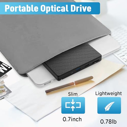 Aumdie Portable External DVD Drive BT683 USB 3.0 5Gbps CD/DVD Reader