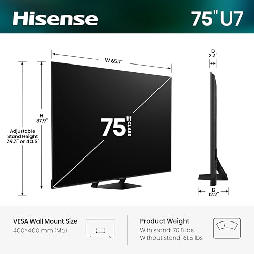 Hisense 75" U7SG 4K UHD 165Hz Hi-QLED MiniLED Pro Smart TV