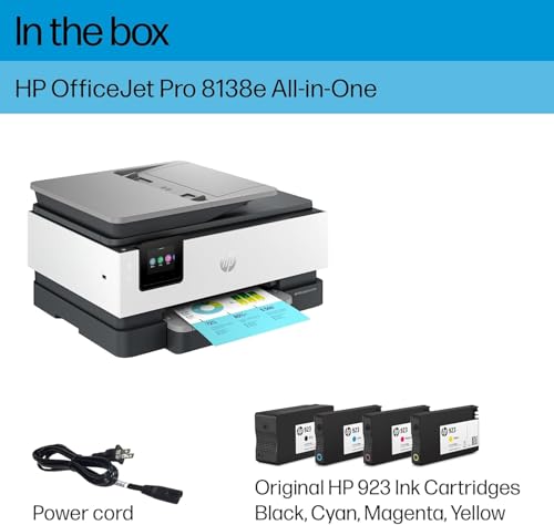 HP OfficeJet Pro 8138e Color Thermal Inkjet Printer ADF 4800 x 1200 dpi