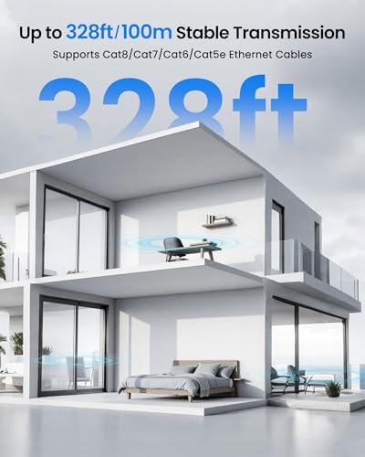 NEWCARE 1 Count Ethernet Splitter 1 in 4 Out 1000 Mbps Black Network Adapter