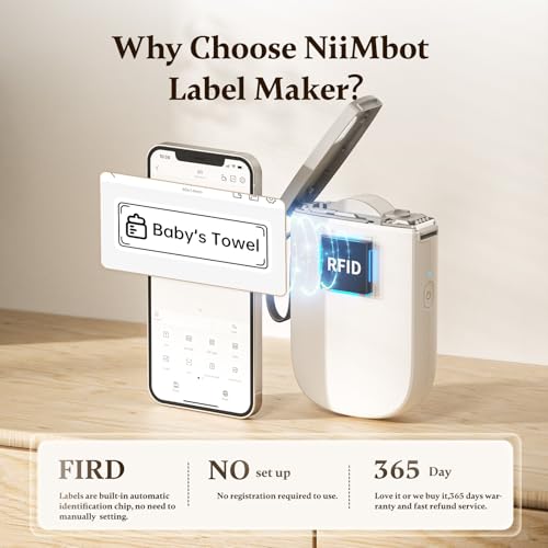NIIMBOT 300 DPI D11H+3Labels Portable Thermal Label Printer