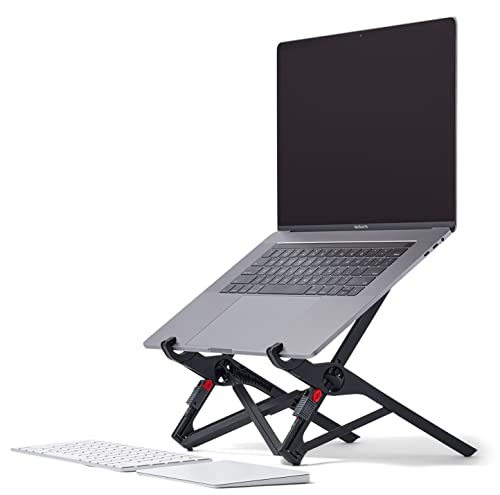 Roost Portable V3 Adjustable Laptop Stand - Tabletop Mounting - Black - 1.2 x 13 x 1.3 inches - Foldable - 5.8 Ounces - Engineered Composite