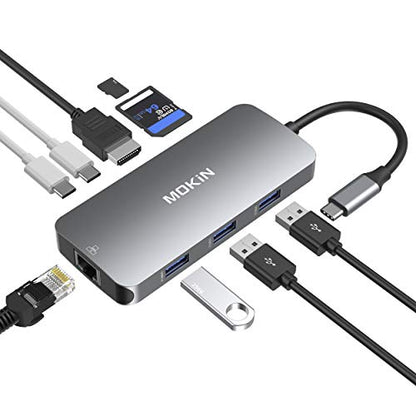 MOKiN UC0501 Ethernet USB Hub 9 Ports Aluminum Gray
