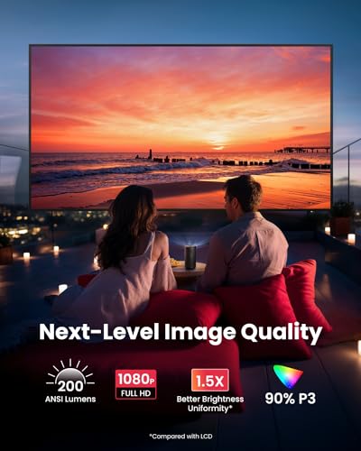 NEBULA Capsule 3 1080p DLP Portable Projector, Remote Control, Wi-Fi, 1.06m Max Throw Distance, 200 ANSI Lumens