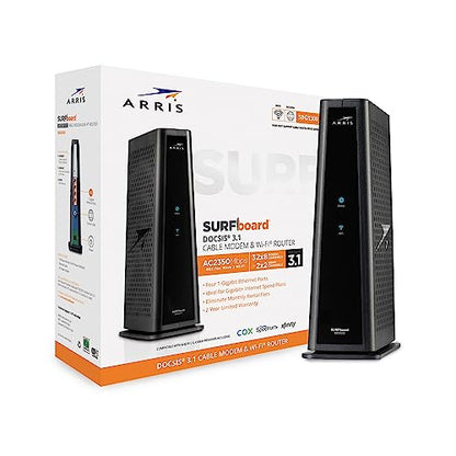 ARRIS SBG8300-RB Cable Modem Router Combo DOCSIS 3.1 Gigabit, AC2350 Dual Band Wi-Fi, 4 Ethernet Ports, Maximum Downstream/Upstream Data Rate 1 Gbps