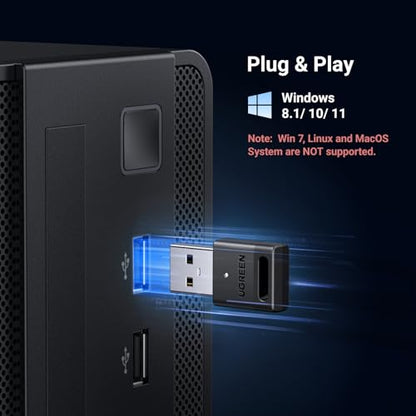 UGREEN USB Bluetooth 5.3 Adapter 1.2" x 0.63" x 0.27" 0.02 kg 5 Devices Connectivity