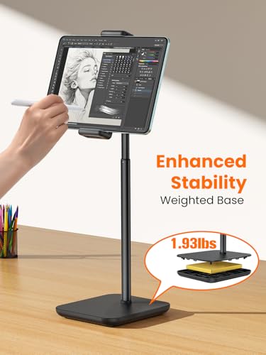 Tounee 1.6kg TS2 Adjustable Tablet Stand, Compatible with Devices up to 15.6", Ergonomic Design, Tabletop Mount